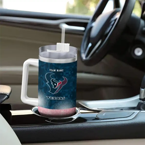 custom houston texans geometric prism blue curved tumbler trendy.webp