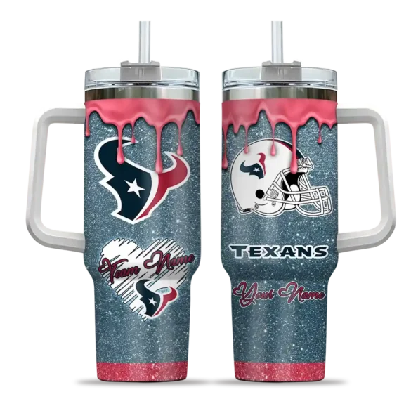 custom houston texans heart helmet motif blue curved tumbler best selling.webp