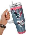 custom houston texans heart helmet motif blue curved tumbler best selling.webp