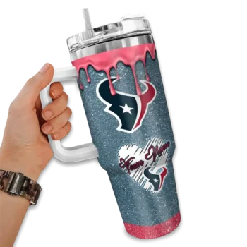 custom houston texans heart helmet motif blue curved tumbler fashion forward.webp
