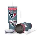 custom houston texans heart helmet motif blue curved tumbler best selling.webp