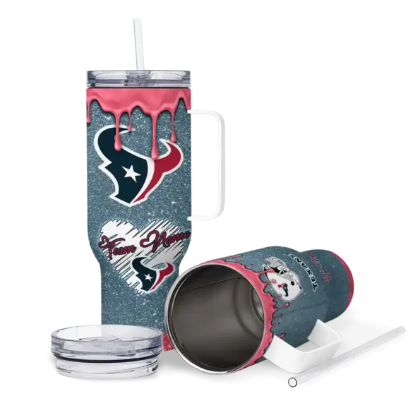 custom houston texans heart helmet motif blue curved tumbler high quality.webp