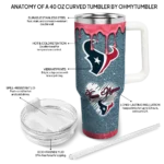 custom houston texans heart helmet motif blue curved tumbler best selling.webp