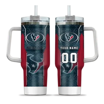 custom houston texans hexagon armor blue curved tumbler best selling.webp