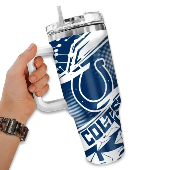 custom indianapolis colts abstract paths blue curved tumbler fashion forward.webp