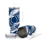custom indianapolis colts abstract paths blue curved tumbler best selling.webp