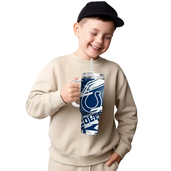 custom indianapolis colts abstract paths blue curved tumbler latest model.webp