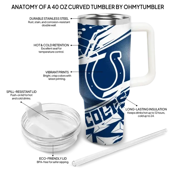 custom indianapolis colts abstract paths blue curved tumbler new arrival.webp
