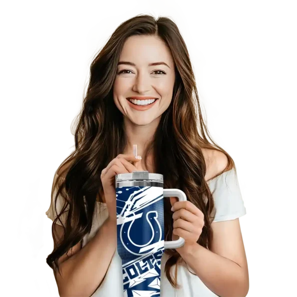 custom indianapolis colts abstract paths blue curved tumbler premium grade.webp