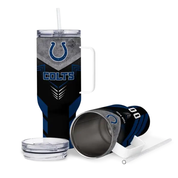 custom indianapolis colts arrow armor blue black curved tumbler high quality.webp