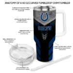 custom indianapolis colts arrow armor blue black curved tumbler best selling.webp