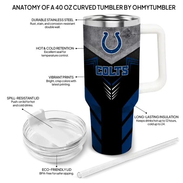 custom indianapolis colts arrow armor blue black curved tumbler new arrival.webp
