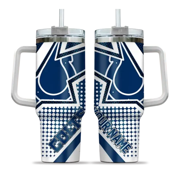 custom indianapolis colts arrow burst blue curved tumbler best selling.webp