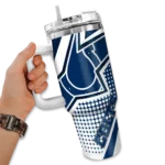 custom indianapolis colts arrow burst blue curved tumbler best selling.webp