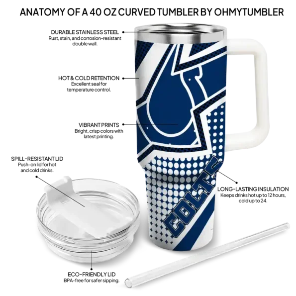 custom indianapolis colts arrow burst blue curved tumbler new arrival.webp
