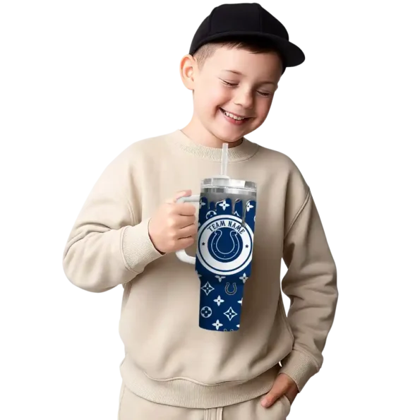 custom indianapolis colts bullseye drips blue curved tumbler latest model.webp
