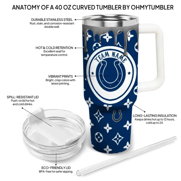 custom indianapolis colts bullseye drips blue curved tumbler new arrival.webp