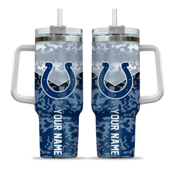 custom indianapolis colts chevron stripe blue curved tumbler best selling.webp