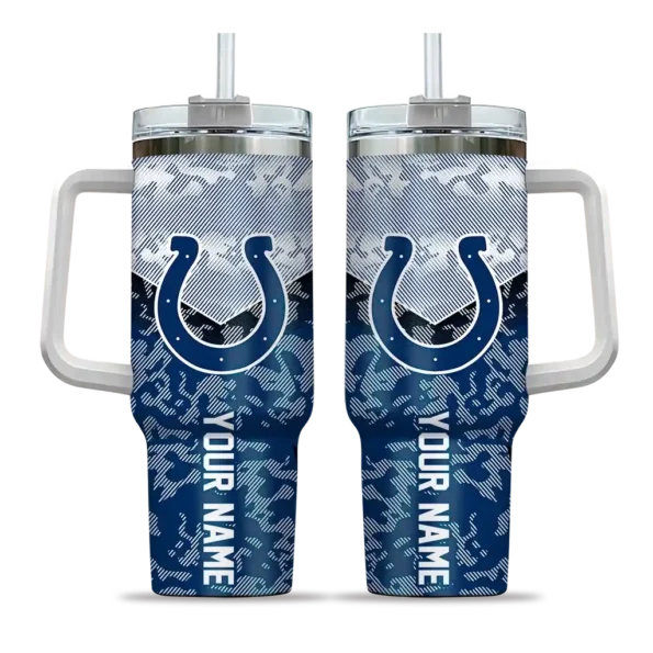 custom indianapolis colts chevron stripe blue curved tumbler best selling.webp