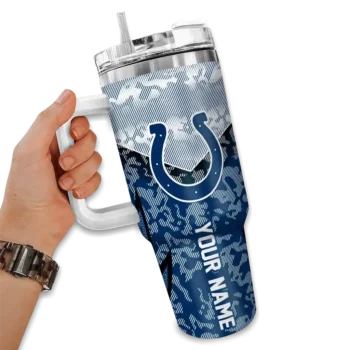 custom indianapolis colts chevron stripe blue curved tumbler fashion forward.webp