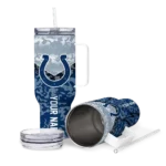 custom indianapolis colts chevron stripe blue curved tumbler best selling.webp