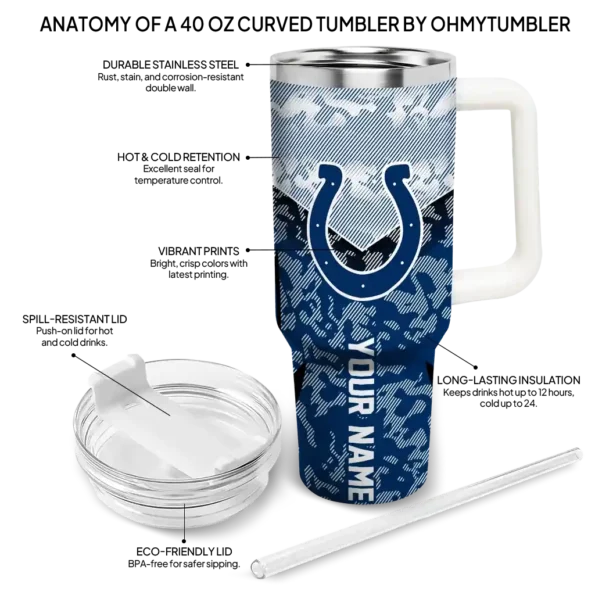 custom indianapolis colts chevron stripe blue curved tumbler new arrival.webp