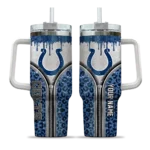 custom indianapolis colts leopard zipper blue curved tumbler best selling.webp