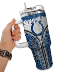 custom indianapolis colts leopard zipper blue curved tumbler best selling.webp