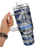custom indianapolis colts marbled stripes blue curved tumbler best selling.webp