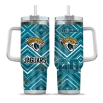 custom jacksonville jaguars bold diamonds teal curved tumbler best selling.webp