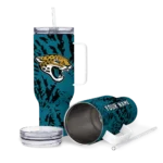 custom jacksonville jaguars burst swirl teal curved tumbler best selling.webp