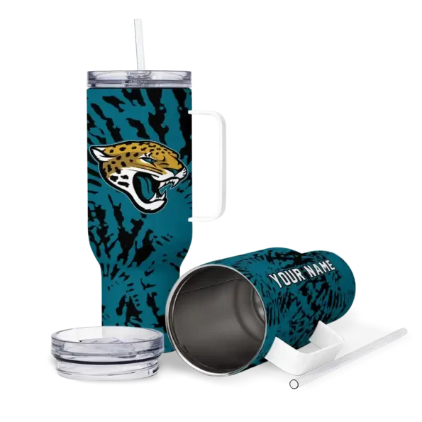 custom jacksonville jaguars burst swirl teal curved tumbler high quality.webp