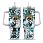 custom jacksonville jaguars camo mashup teal white curved tumbler best selling.webp
