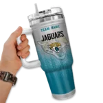 custom jacksonville jaguars gradient dots teal curved tumbler best selling.webp