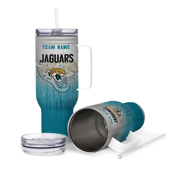 custom jacksonville jaguars gradient dots teal curved tumbler high quality.webp