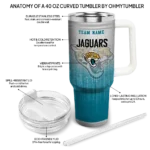 custom jacksonville jaguars gradient dots teal curved tumbler best selling.webp
