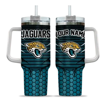 custom jacksonville jaguars hex texture teal curved tumbler best selling.webp