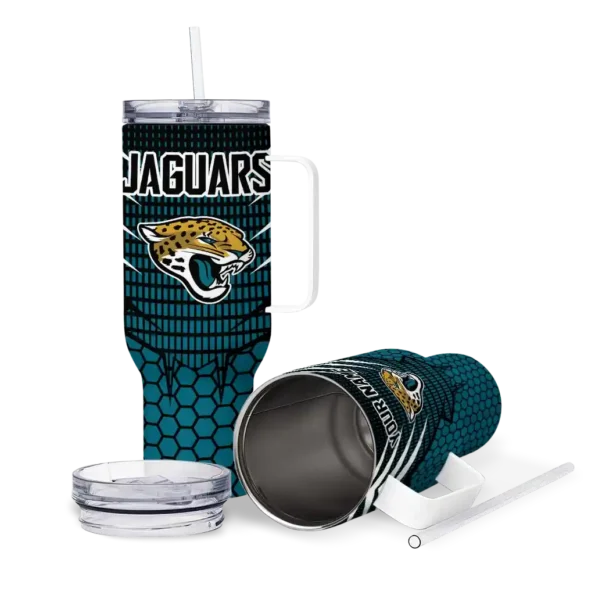 custom jacksonville jaguars hex texture teal curved tumbler high quality.webp