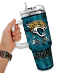 custom jacksonville jaguars honey streaks teal curved tumbler best selling.webp