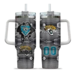custom jacksonville jaguars superman shield teal gray curved tumbler best selling.webp