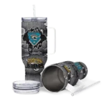 custom jacksonville jaguars superman shield teal gray curved tumbler best selling.webp