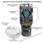 custom jacksonville jaguars superman shield teal gray curved tumbler best selling.webp