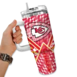 custom kansas city chiefs chevron angle red curved tumbler best selling.webp