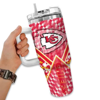 custom kansas city chiefs chevron angle red curved tumbler fashion forward.webp