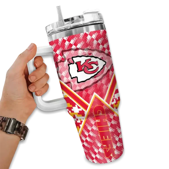 custom kansas city chiefs chevron angle red curved tumbler fashion forward.webp