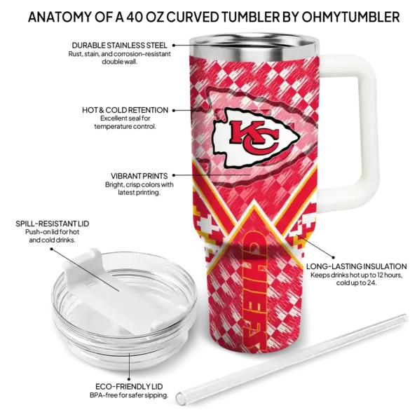 custom kansas city chiefs chevron angle red curved tumbler new arrival.webp
