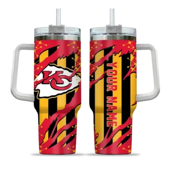 custom kansas city chiefs claw cut red black curved tumbler best selling.webp
