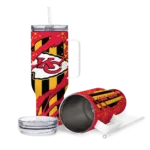 custom kansas city chiefs claw cut red black curved tumbler best selling.webp