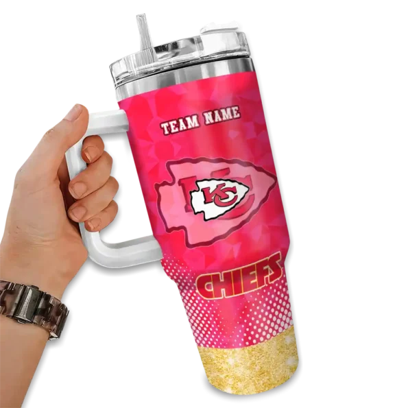 custom kansas city chiefs geometric prism red curved tumbler fashion forward.webp