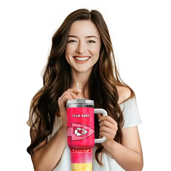 custom kansas city chiefs geometric prism red curved tumbler premium grade.webp